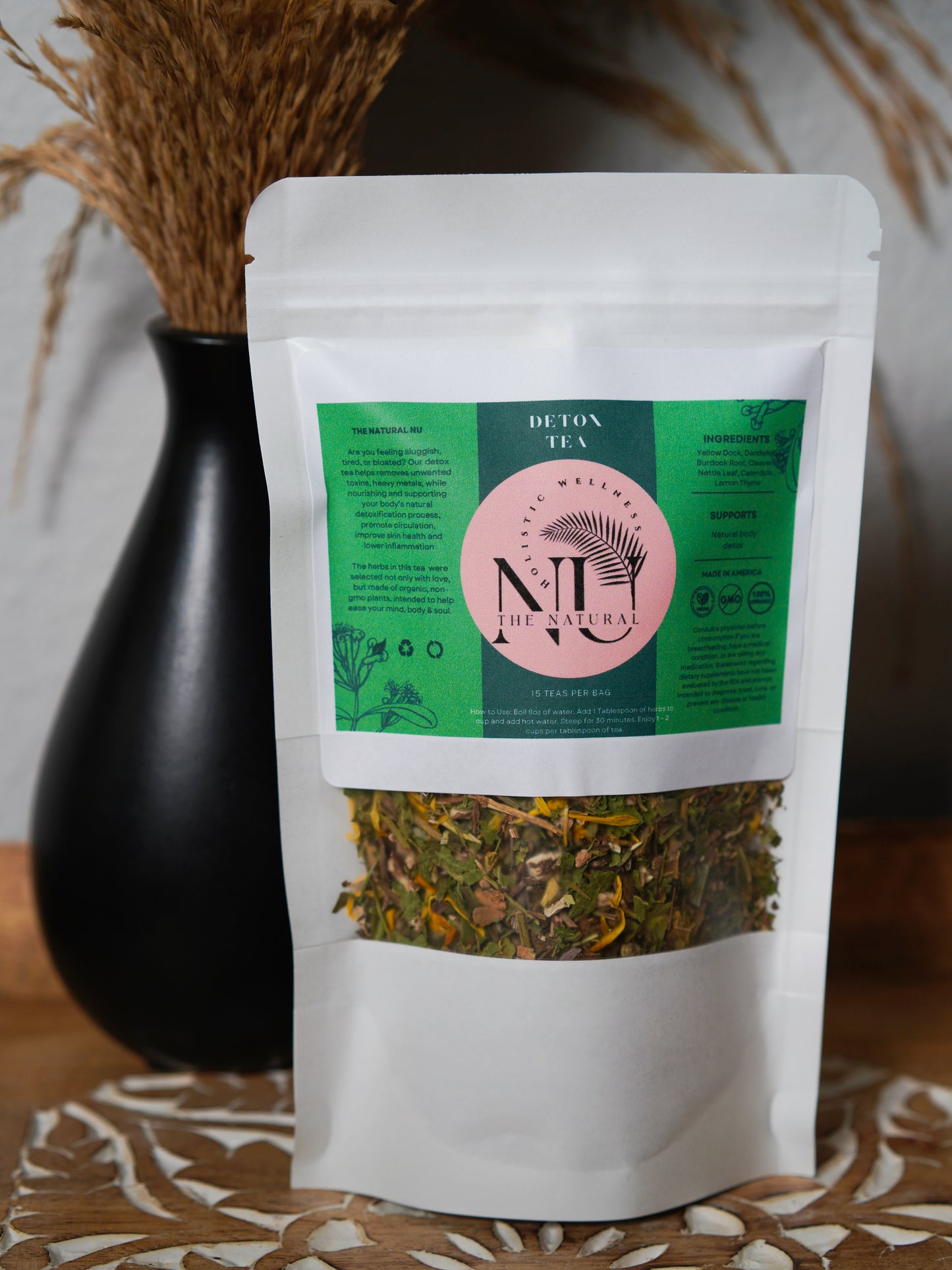 Organic Full Body Detox Tea, Cleansing of Liver, Kidneys, Blood & Lymphatic Systems, Herbal Blend 2oz